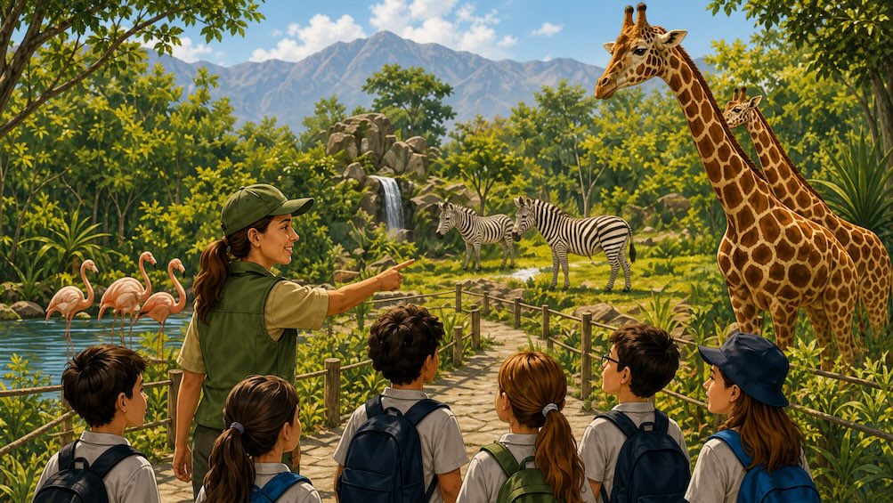Estudiantes en una visita educativa a Buin Zoo